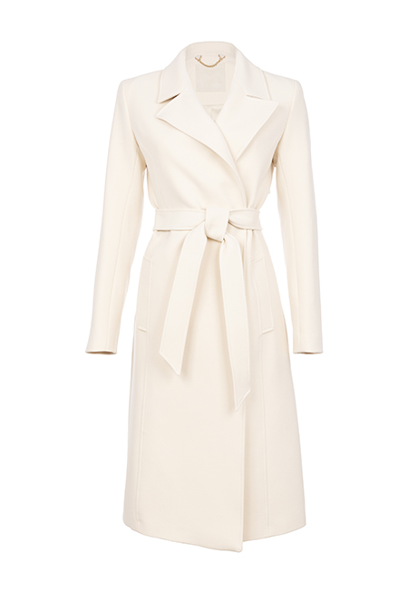 Ženski kaput dugih rukava na preklop sa kaišem Tiffany Production